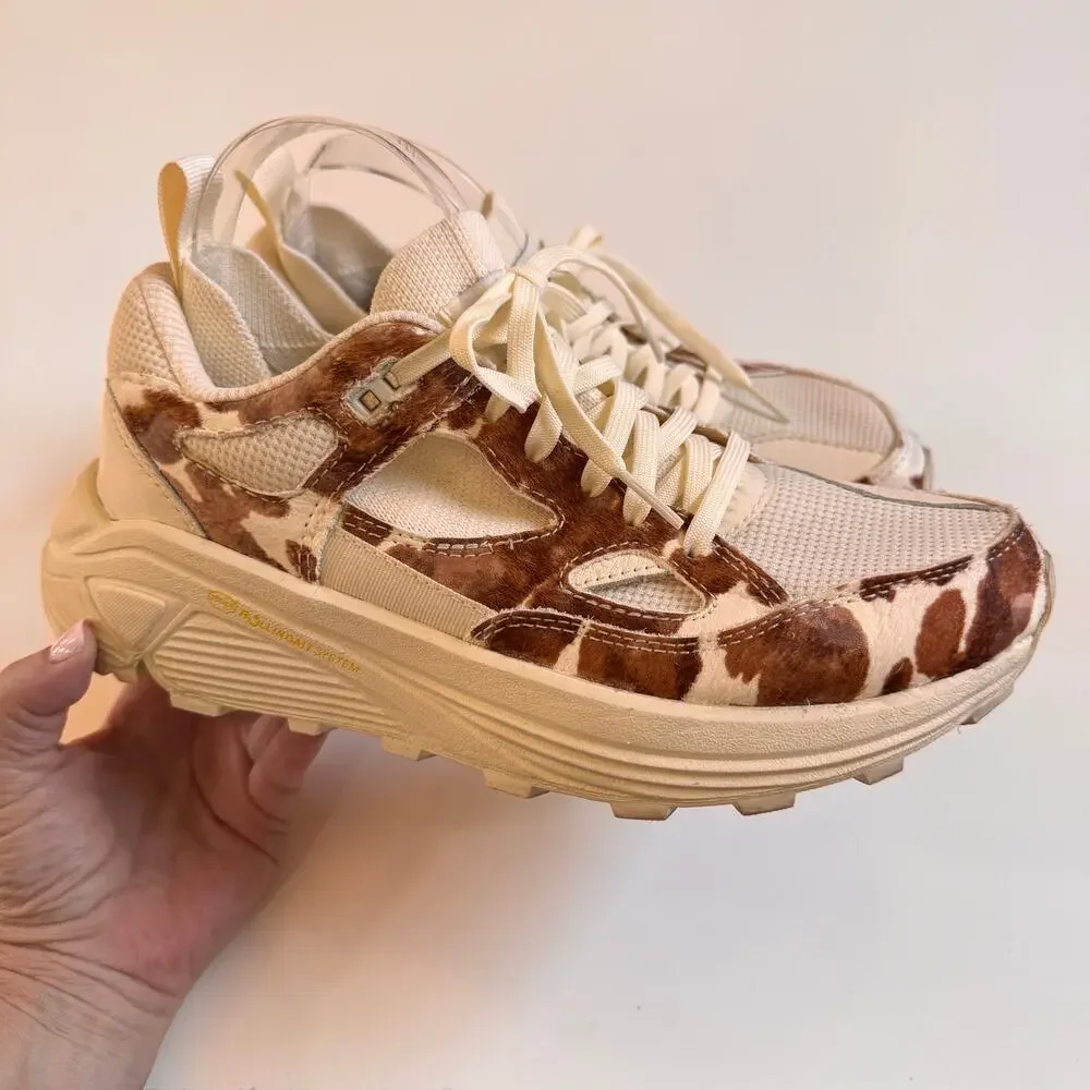 Brandblack Aura Faux Ponyhair Sneakers Brown Cow Size 9 2125 Leather Carbon38
